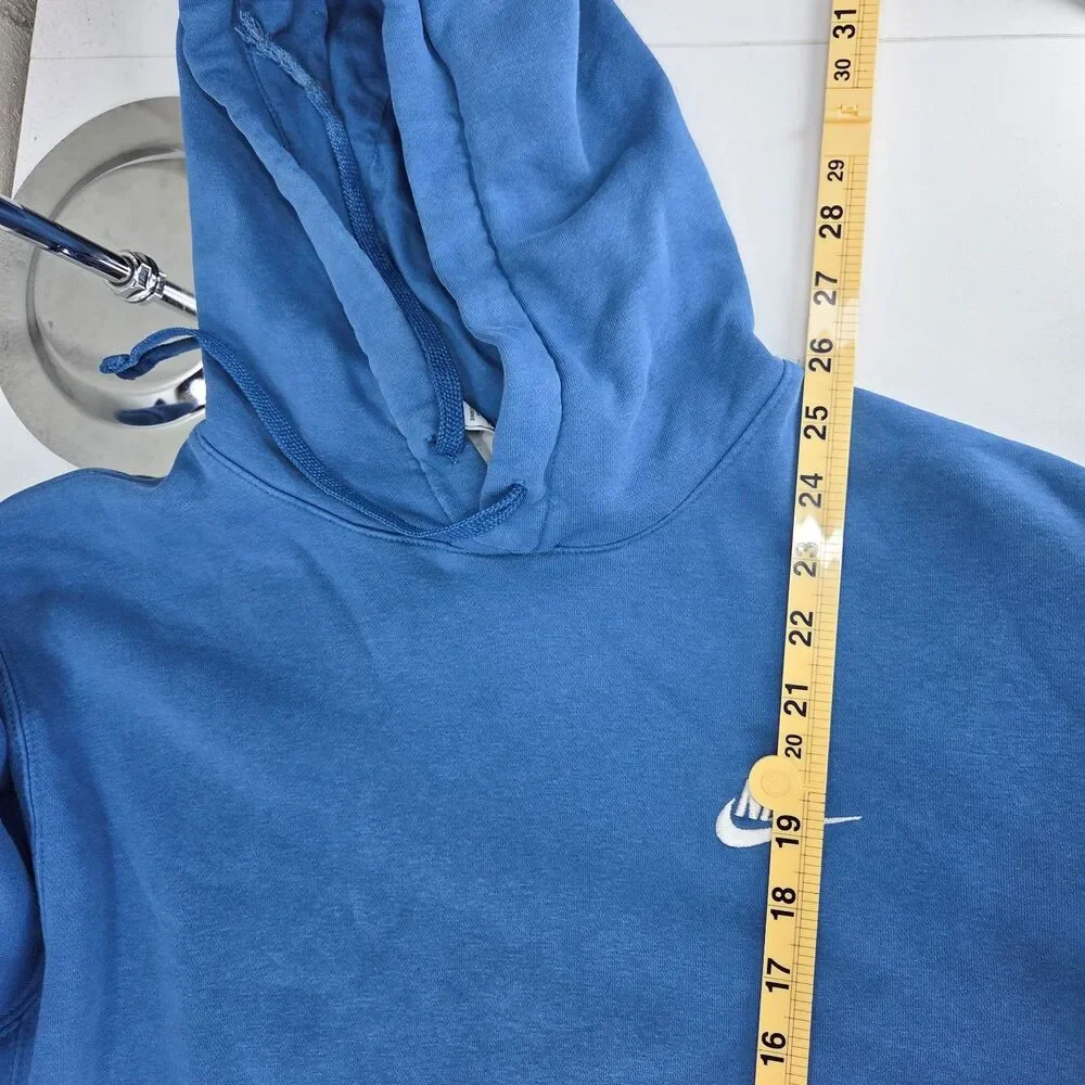 Nike Sportswear Club Fleece Pullover Hoodie Royal Blue White Swoosh Men M